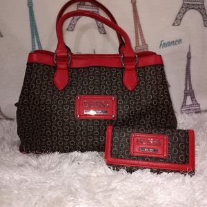 Brand New GUESS Satchel Bag w/matching wallet!